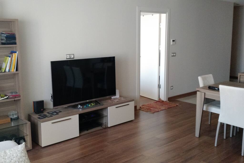 living room with 55" led tv