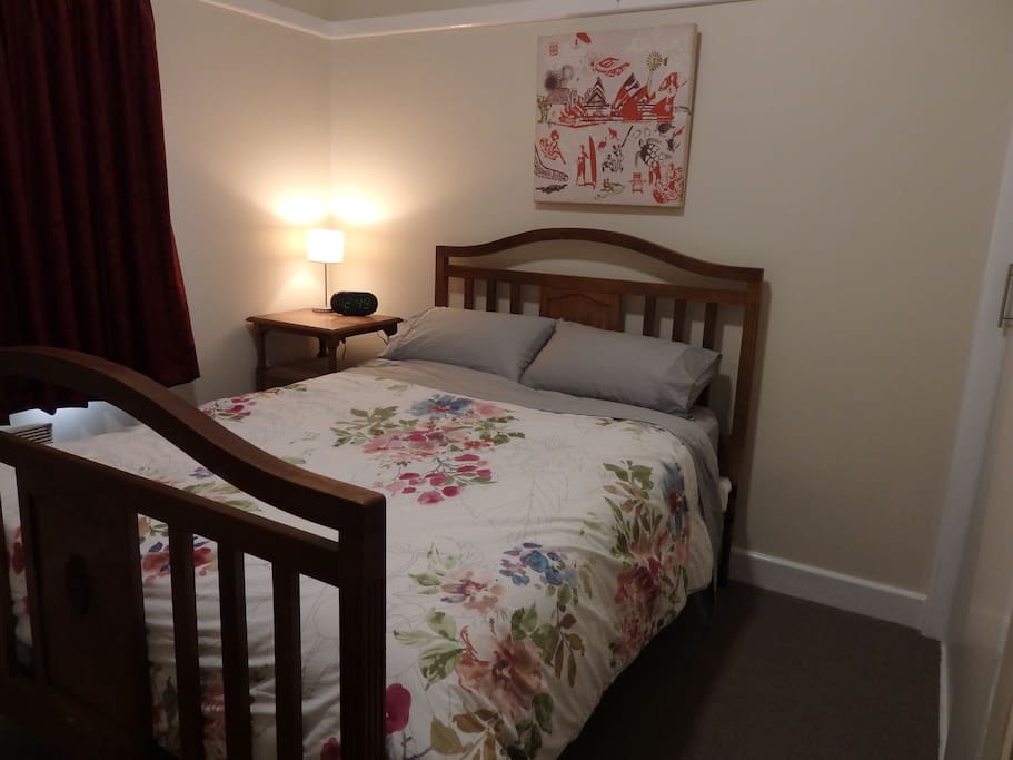 Second bedroom with double bed, built in robe and dressing table