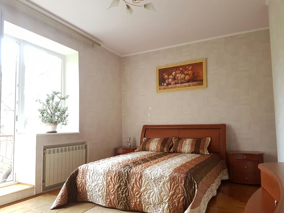 There is a private balcony in the bedroom