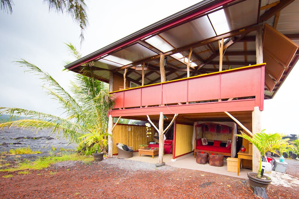  MAGICAL LAVA TEMPLE Live VolcanoOcean Views!! in Pāhoa, Hawaii