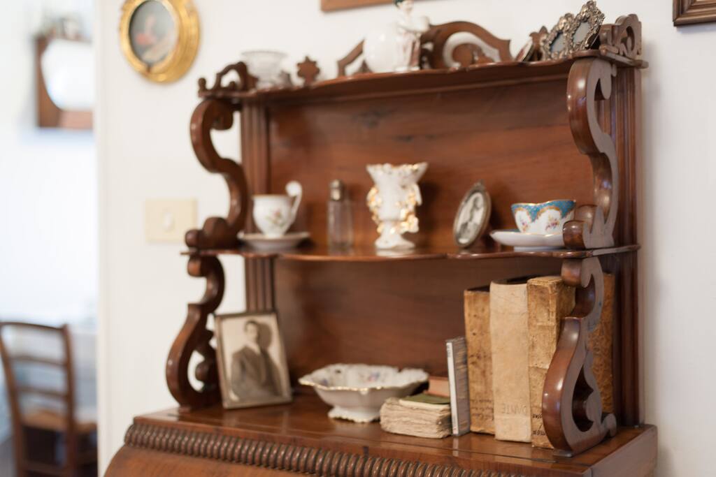 antique piece of furniture in the living room