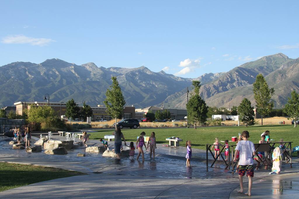 Little river that is part of the splash pad. Great for kids.
Adults can enjoy the amazing view.