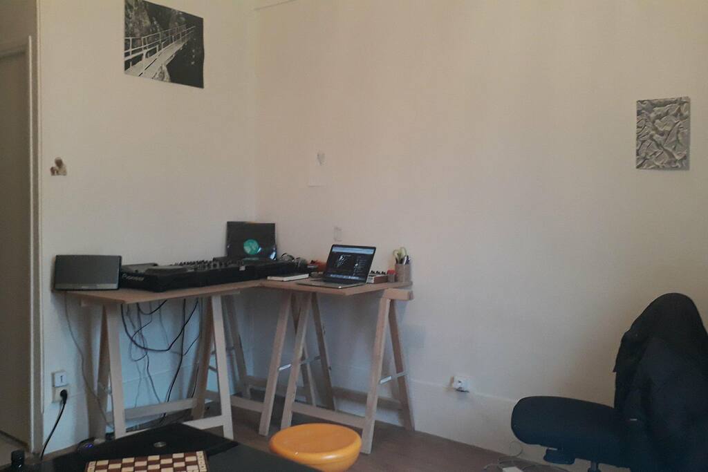 an extra desk usually used for music stuff