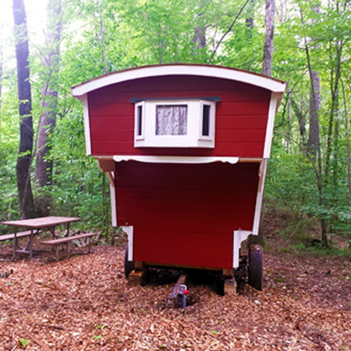 Great small dwelling for two to enjoy nature and Helen. Includes picnic table and outhouse nearby.