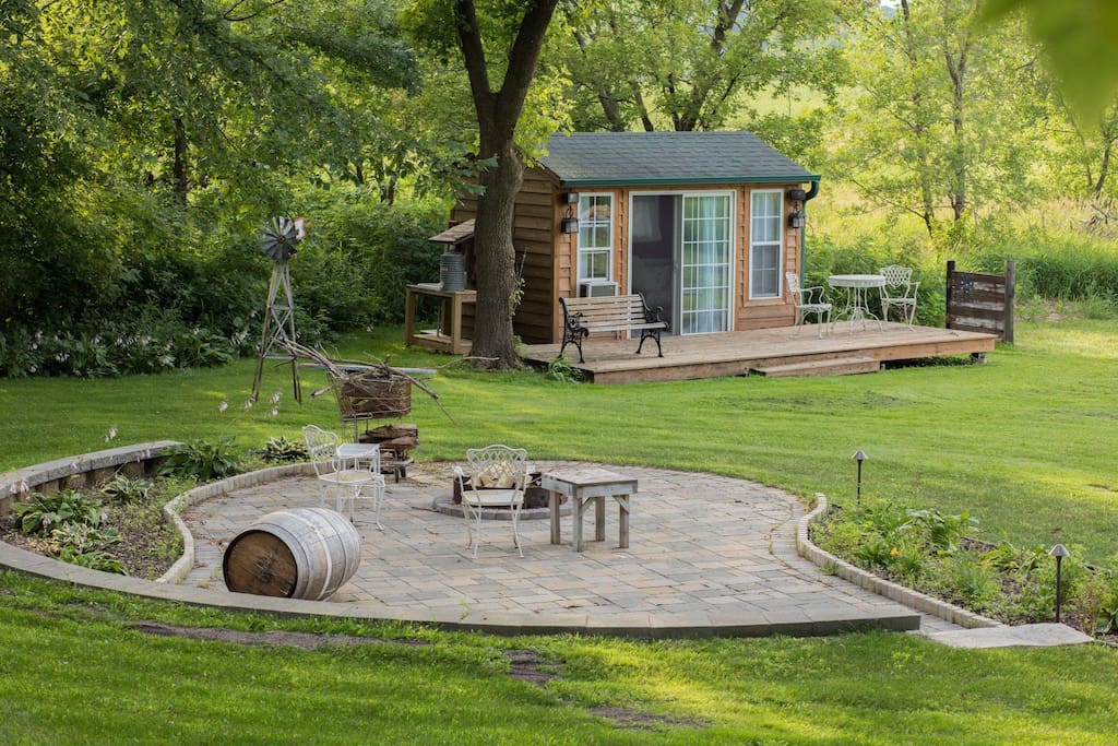 Use this paved patio and firepit with free firewood!