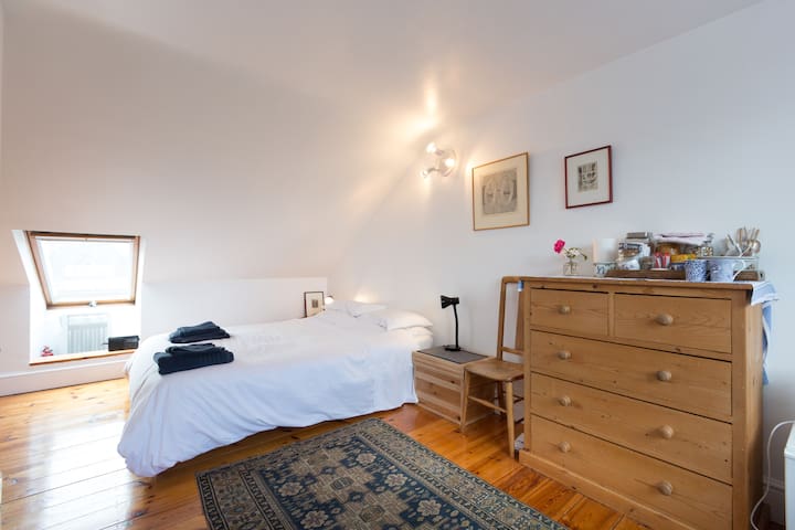 double loft bedroom + bathroom