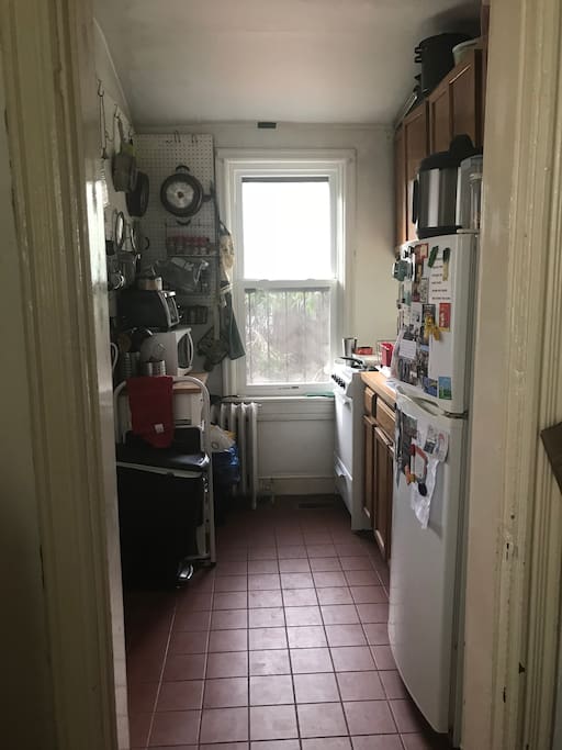 Compact but equipped kitchen (apologies: place is a little untidy in these preliminary photos)
