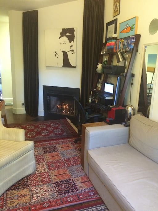 Living room and desk area