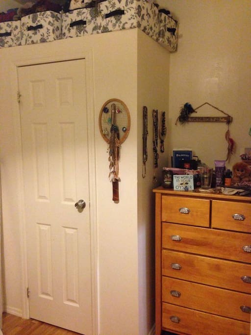 My closet and dresser.
