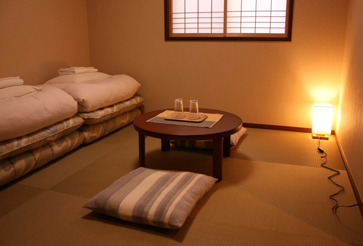 Futons in a two person tatami room.