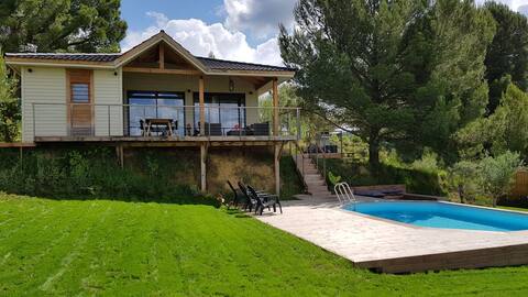 Wooden villa, Lodge, terrace, pool, classified 3*