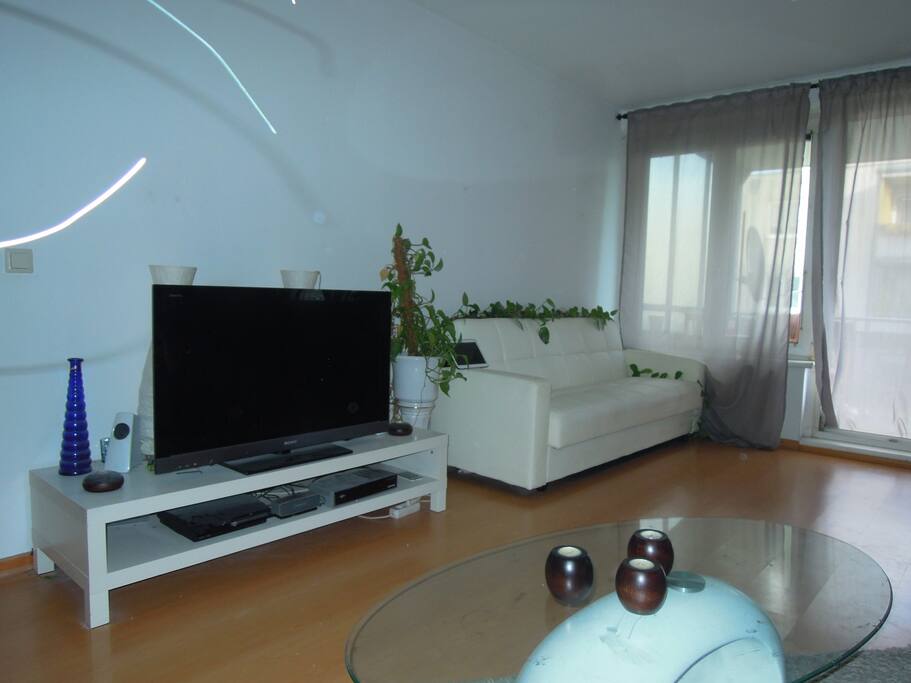 Schönes großes Wohnzimmer mit 2 Sofas.