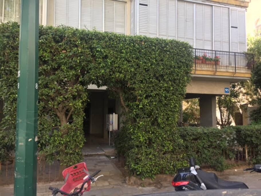 The entrance to the building