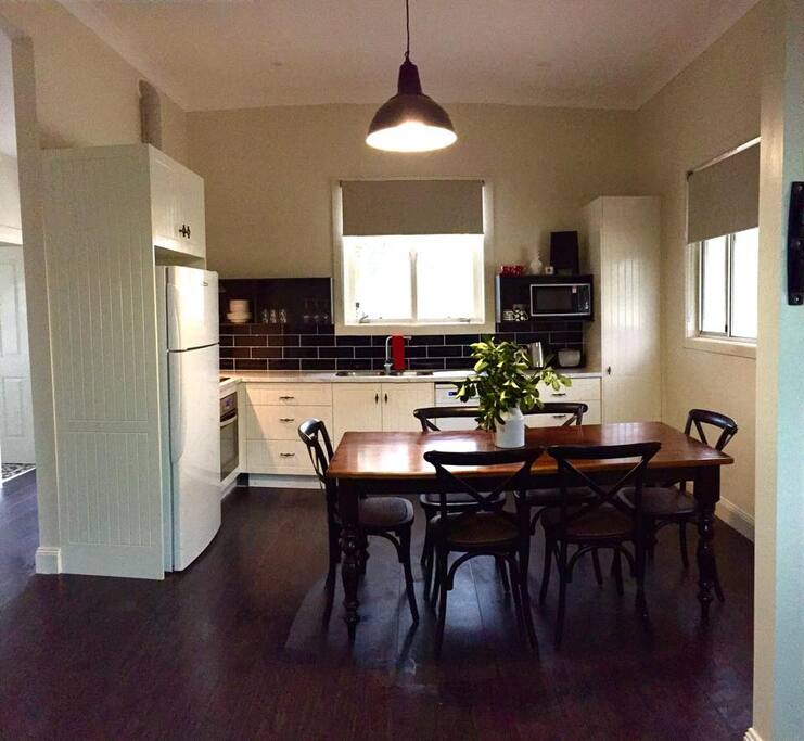 Open planned Kitchen/Dining area.