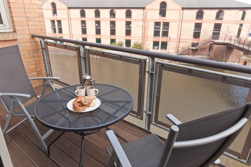Balcony with river view