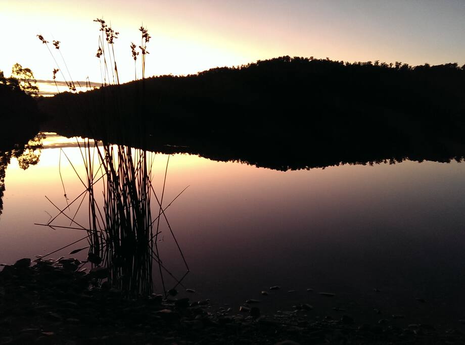 Lake Rosebery less than 75m from home in evening light