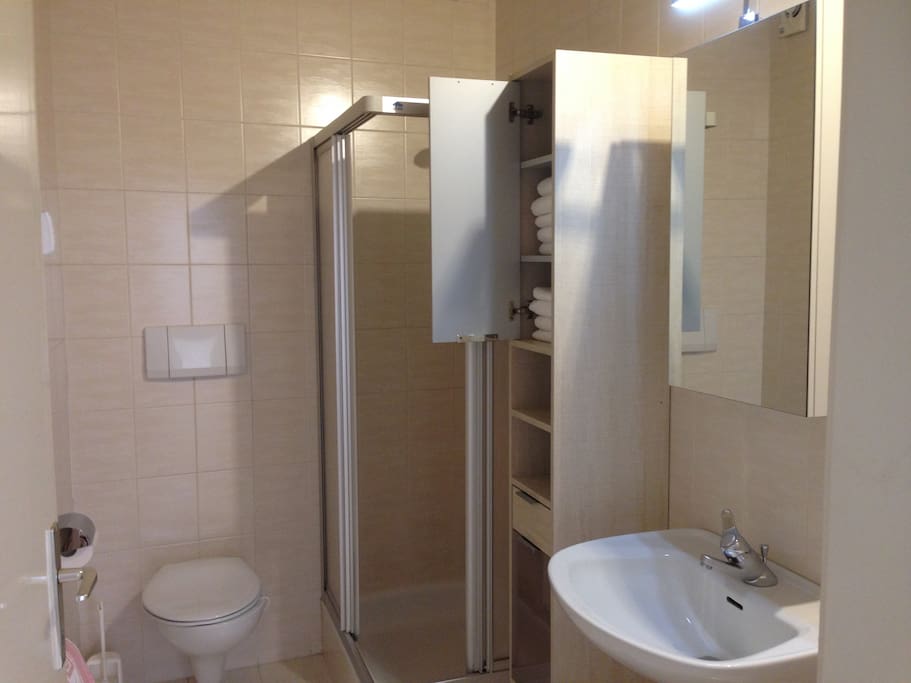 The bathroom.