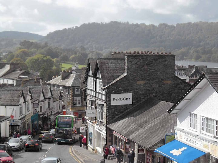 View from Bedroom 2 down Crag Brow to Lake Windermere