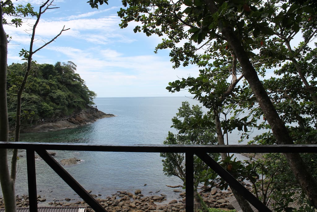 The view from the balcony of the bungalow