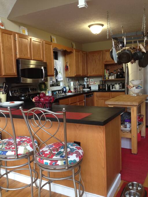 Fully stocked kitchen with updated appliances