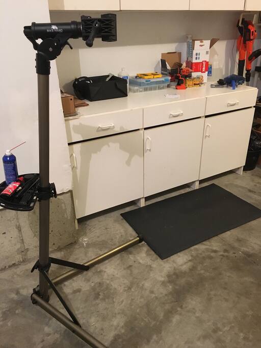 Bike stand and work station!