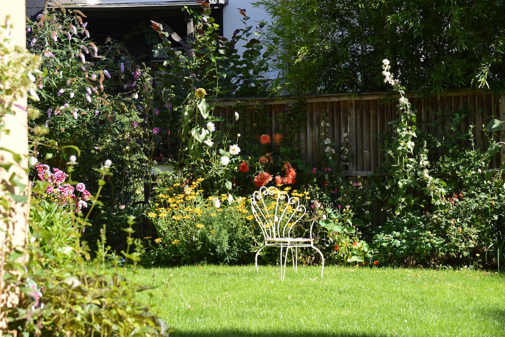 Blick vom Fenster in den Garten