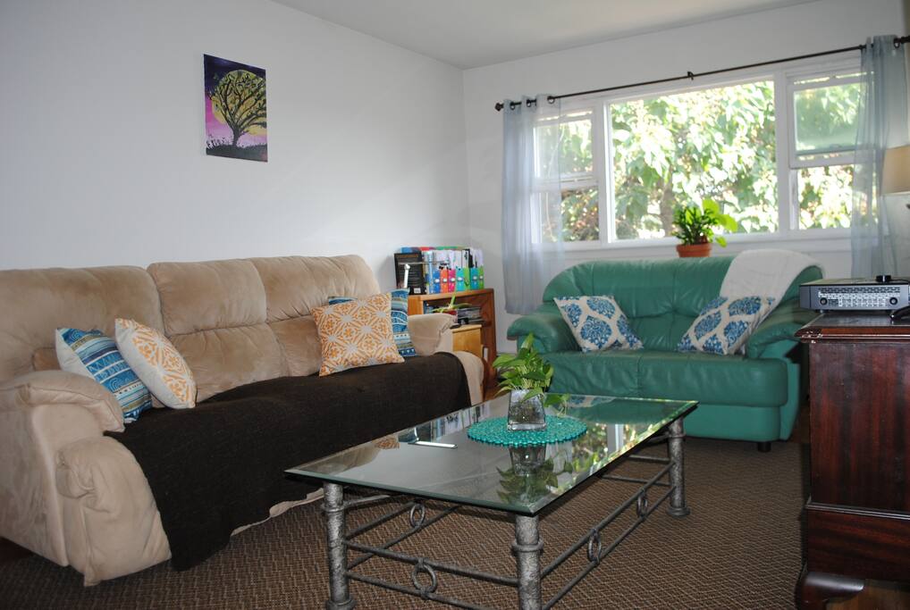 Clean shared living room space.