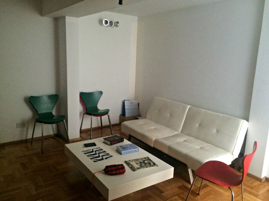 The futon also can be used as a bed.