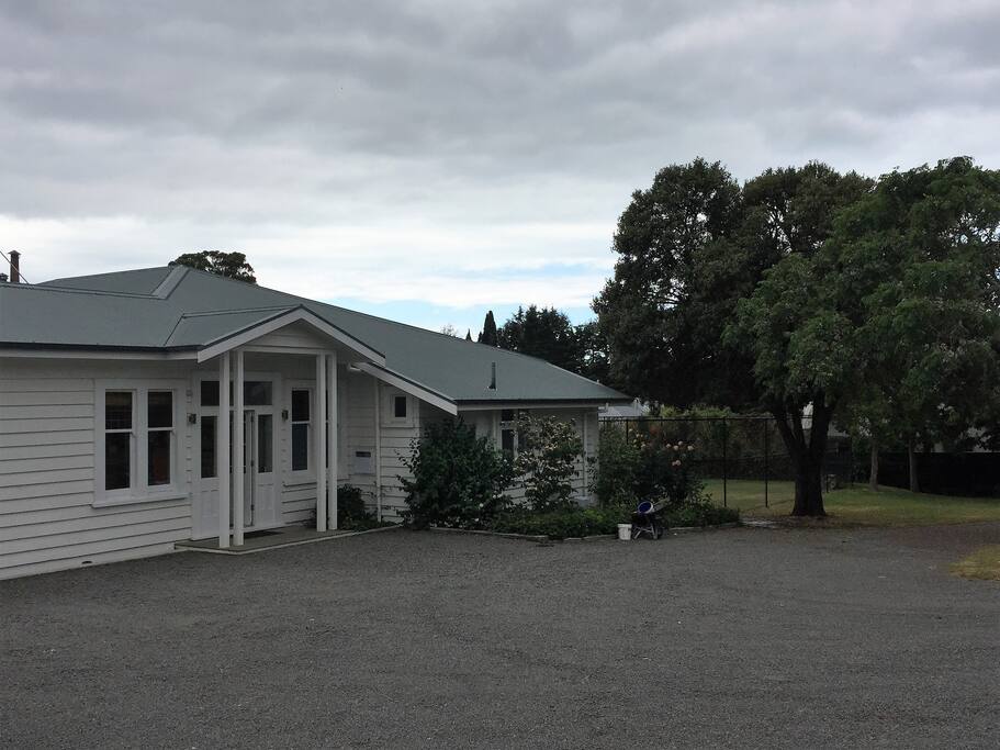 Entrance and parking