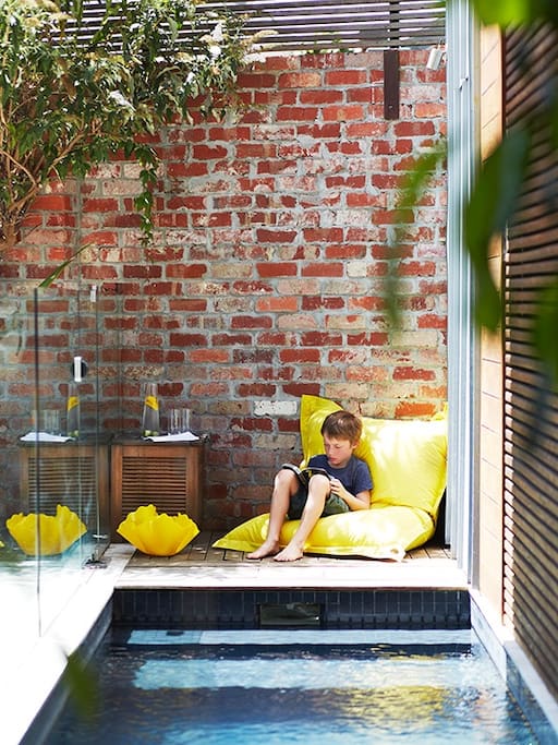 Chilling by the pool 1.6m X 5.7m. Fully fenced.