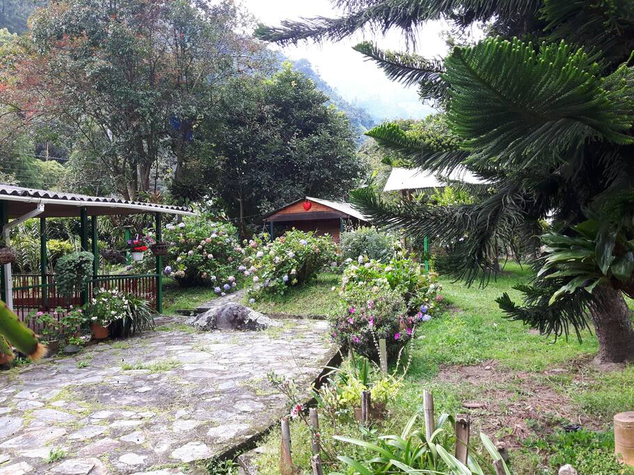 Jardines inundados de flores