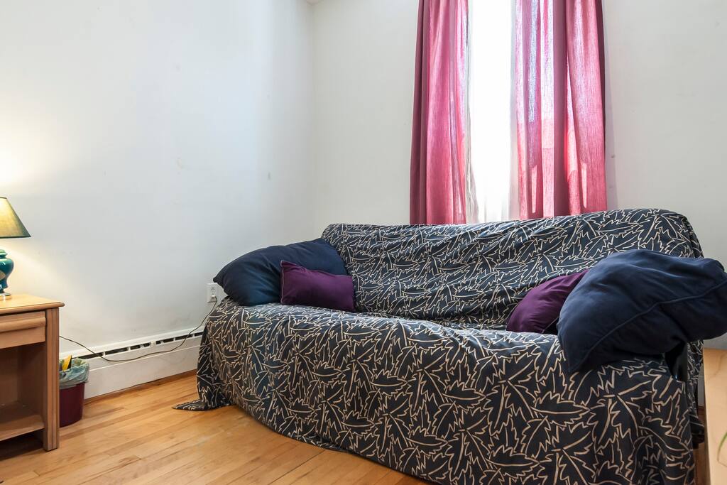 Room has a double bed and a couch that can also be fold out into a second bed. *Side table has been updated.