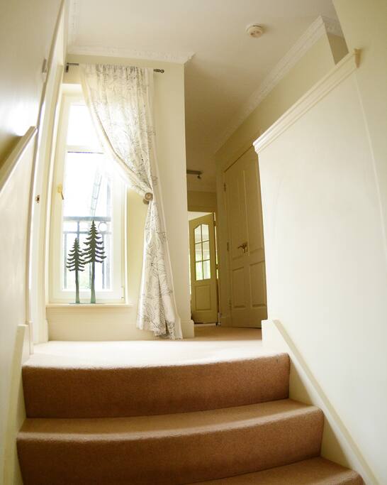 Stairway to main living area and bedrooms