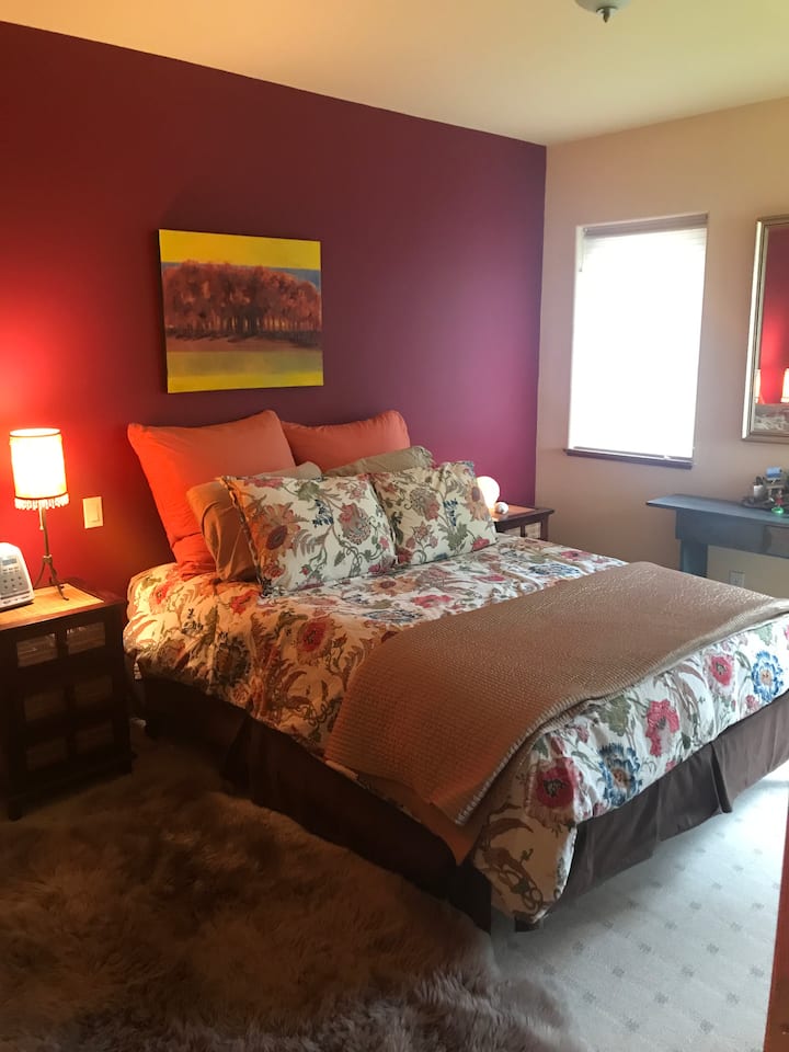 Bedroom 2 with natural cotton bedding
