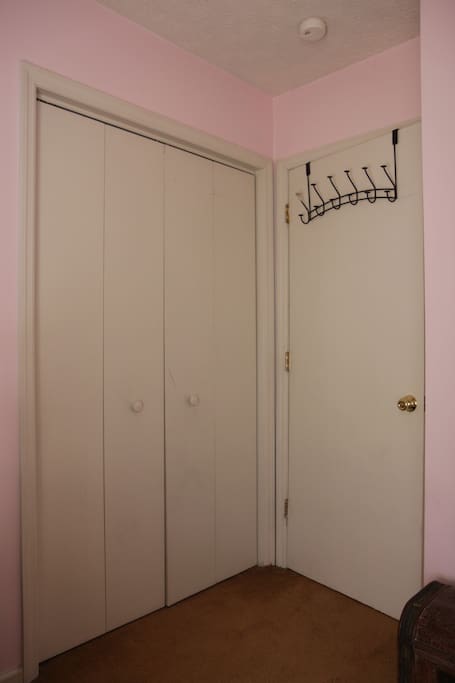 Wardrobe with storage space, if needed.