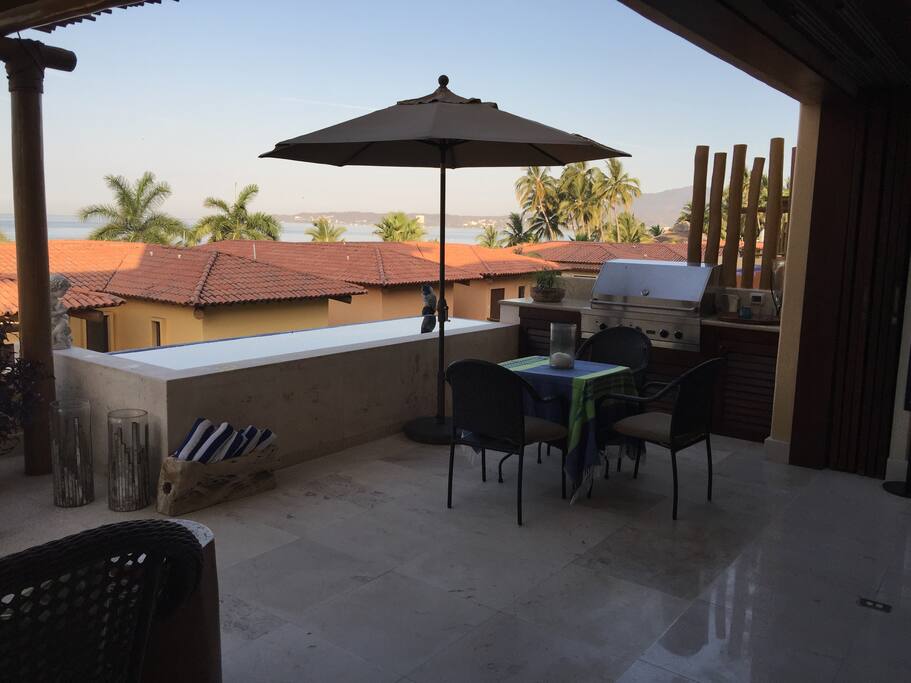 The private dipping pool is a great place to watch the sunset from.