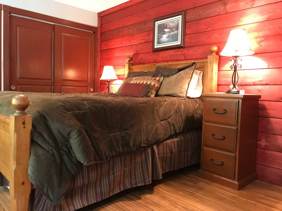 The Mountain Lodge Room- has a private attached bath and a bay window.