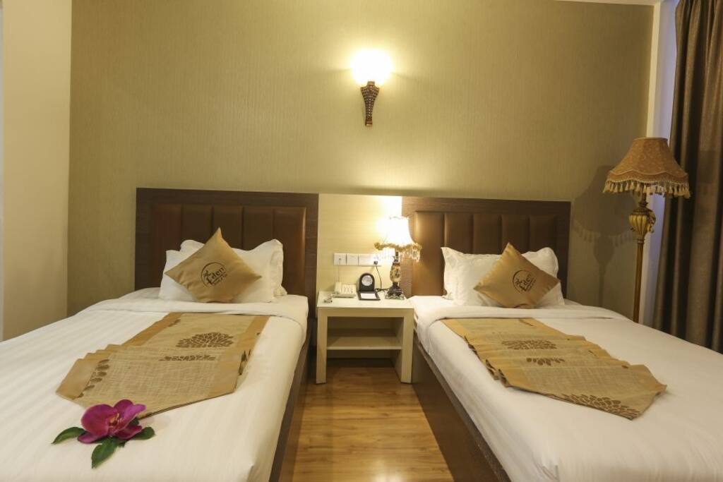 SUPERIOR
Superior room offers King or Twin size bed on the higher floors of the building, sofa, private bathtub and shower head in every room with the modern facilities ( room size is 30 square meters).
ROOM AMENITIES
- All room with bathrooms
- Air_conditioning
- LCD TV ( local channels, CNN, discovery, etc..)
- Mini_fridge in rooms
- Coffee and tea making facitities
- Complimentary bottled mineral water
- In-room safe
- IDD telephone
- Sofa in Deluxe Rooms and above
- Kitchen in Apartment
- Balcony
- HairDryer
- Highspeed Internet
- Wireless Internet
- In-Room Safe
- Double Bed
- King Bed
- Refrigerator
- Windows Open
- Cable/Satellite TV