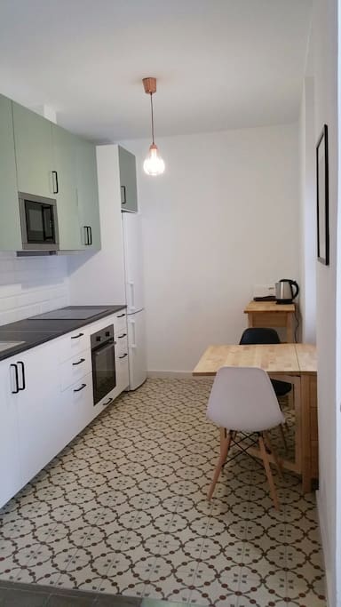 Modern kitchen with acient tiles