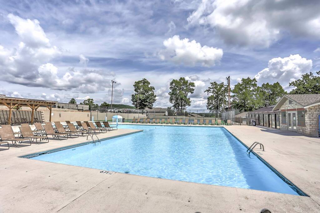 The condo complex has 2 community pools and a tennis court.