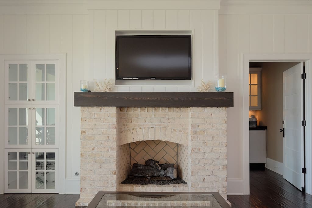 Gas fireplace in living room