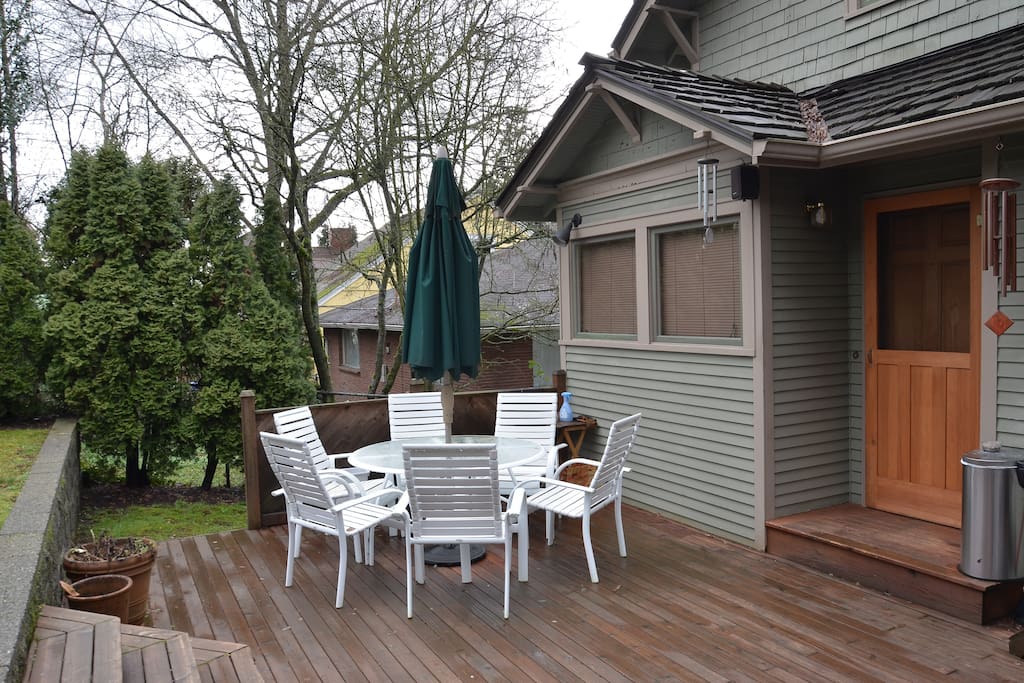 You will have a private parking space in the back of our house and cross the deck to reach your private entrance.