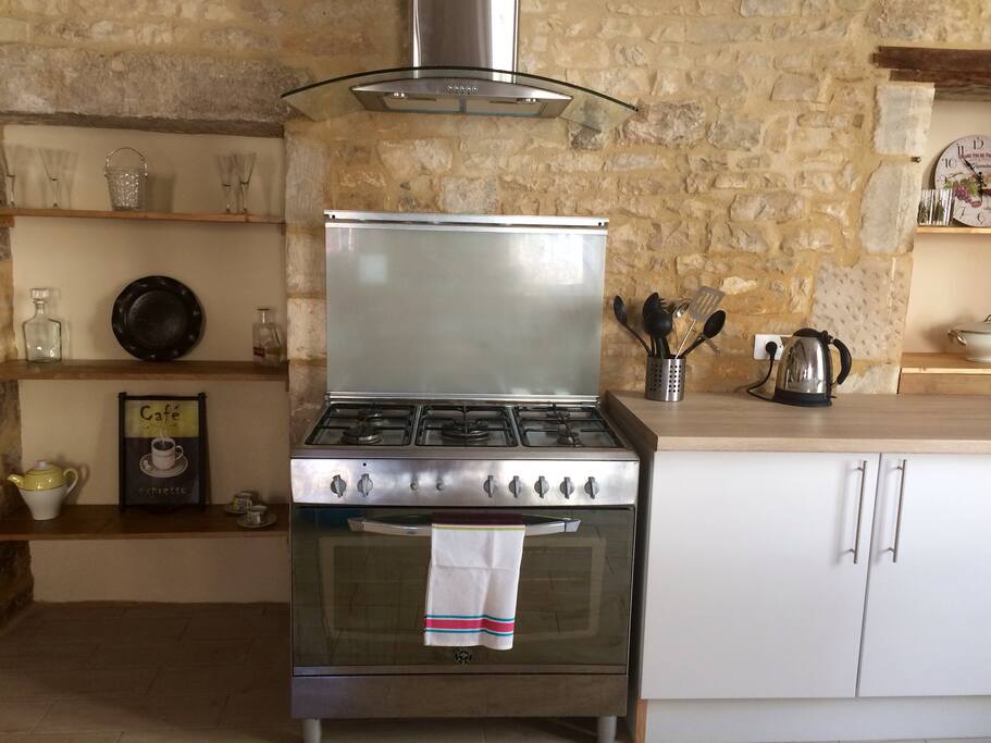 Our kitchen, with original features and modern appliances