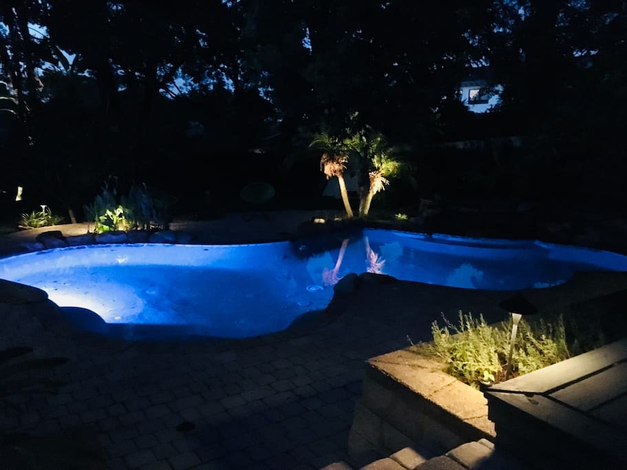 Pool at night.