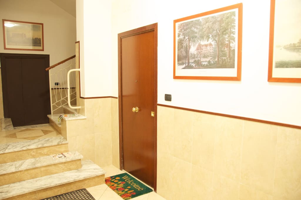 Entrance to the first floor apartment.