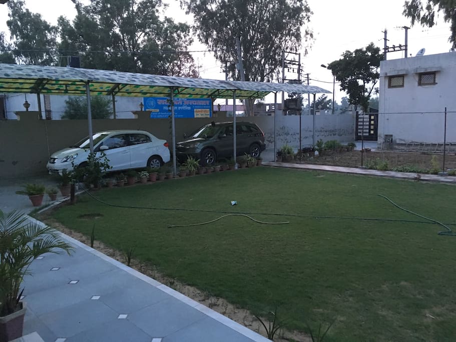 Plenty of parking space inside the house