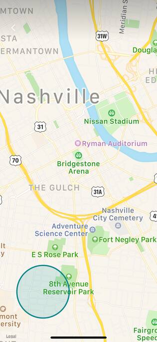 Map picture of location near Downtown, the Gulch and 12th South neighborhood
