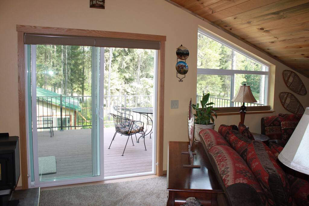 View out onto private deck