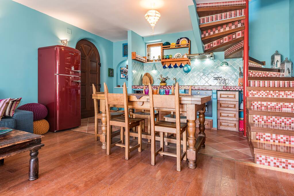 Open space dining area/kitchen