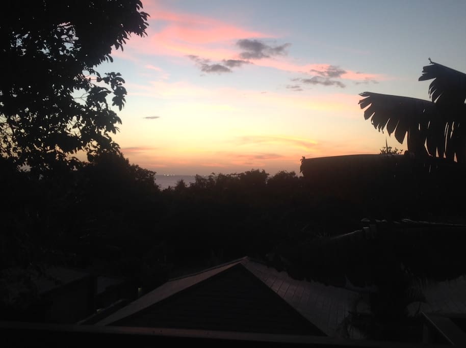 Couché de soleil du toit terrasse